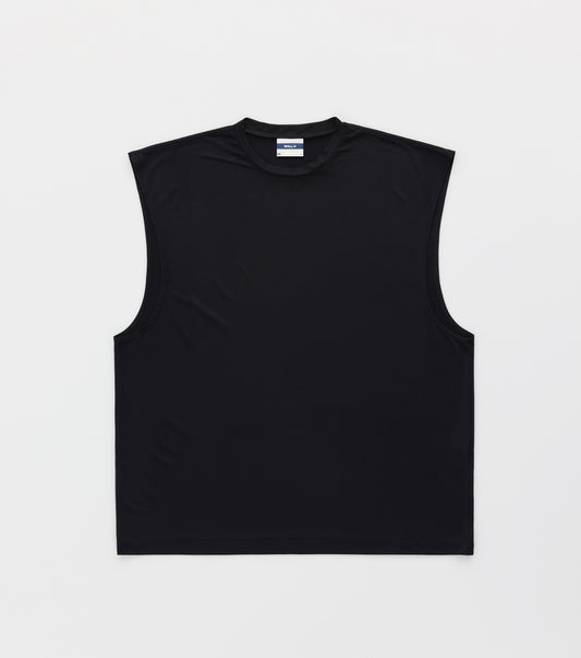 SLEEVELESS SWEAT SHIRT - BLACK