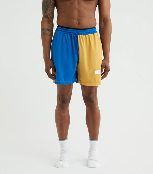 Mens Premium Athletic Sport Shorts Made in NYC - Blue / Yellow