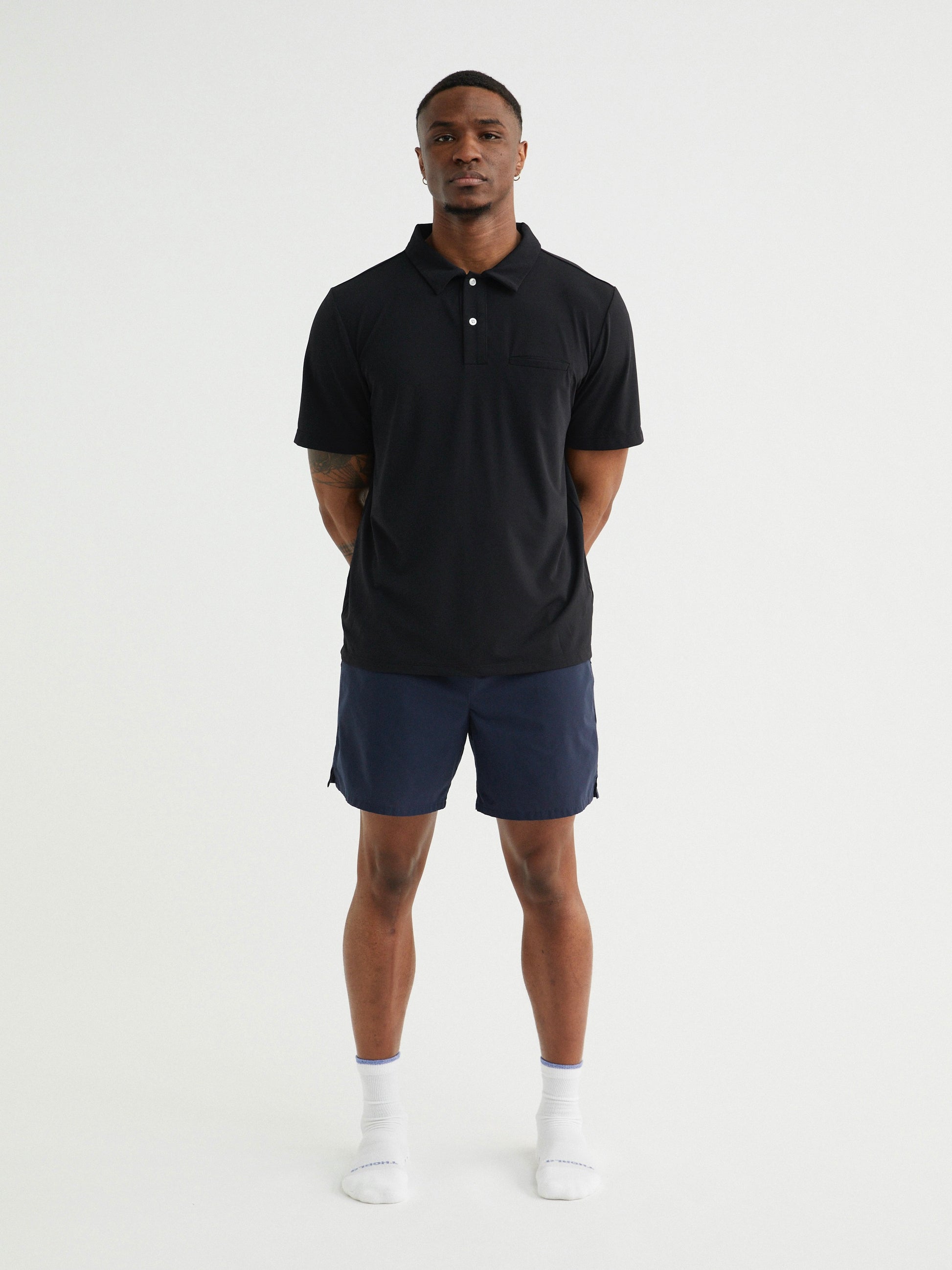 Mens Athletic Golf Polo - Black