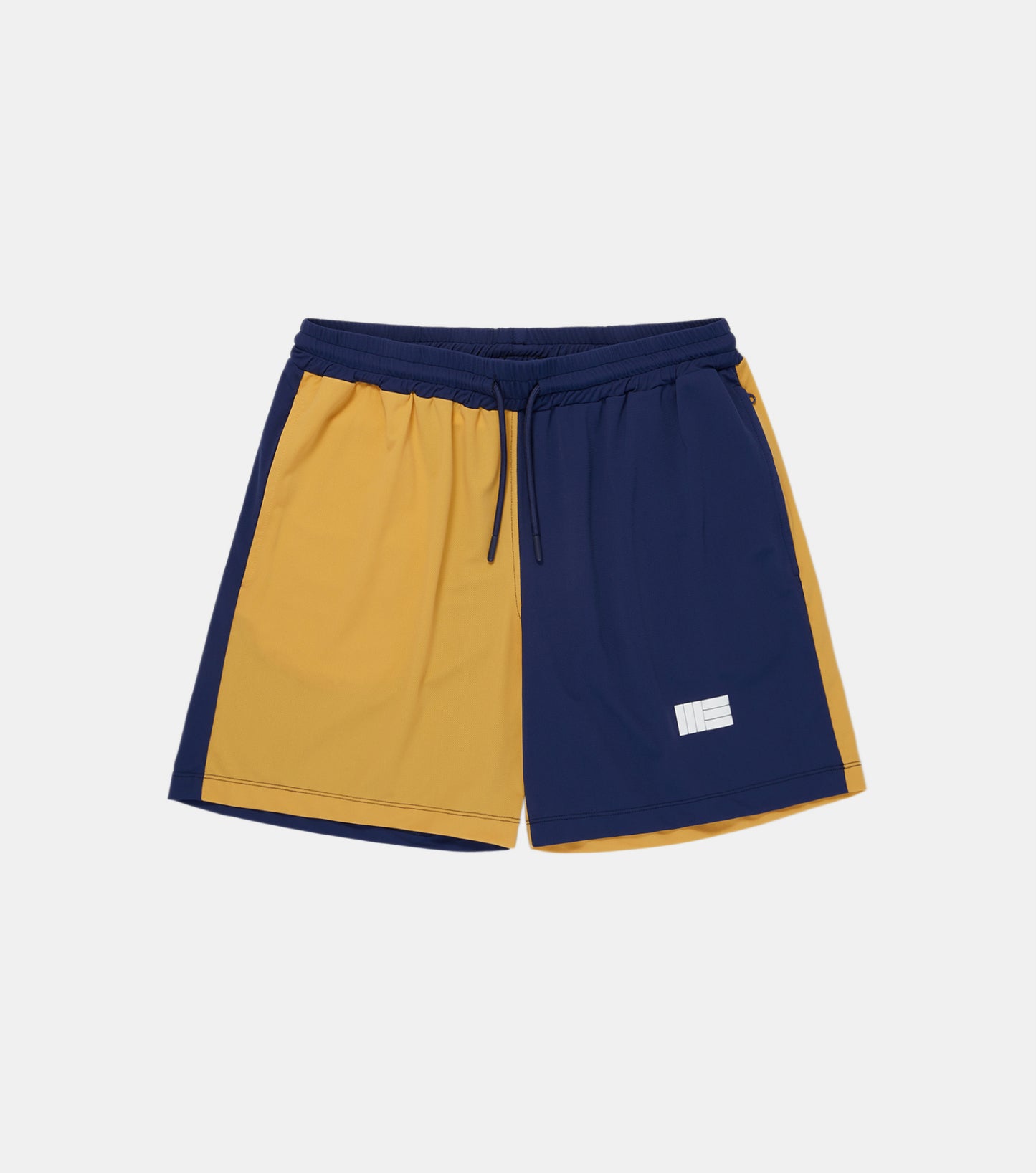 Mens Premium Athletic Sport Shorts Made in NYC - Navy / Yellow