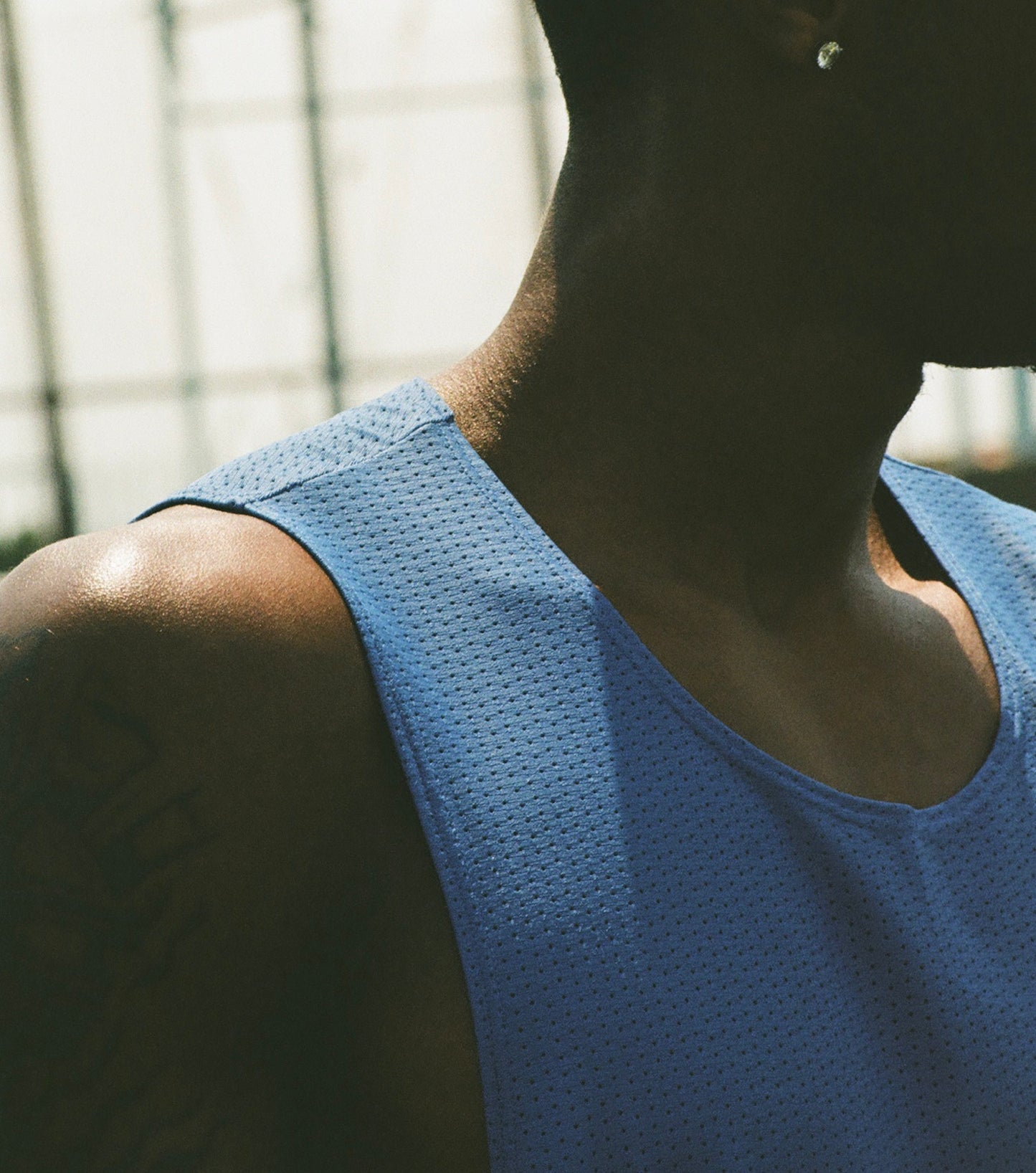 Mens Premium Italian Mesh Sport Tank Made in NYC - Blue