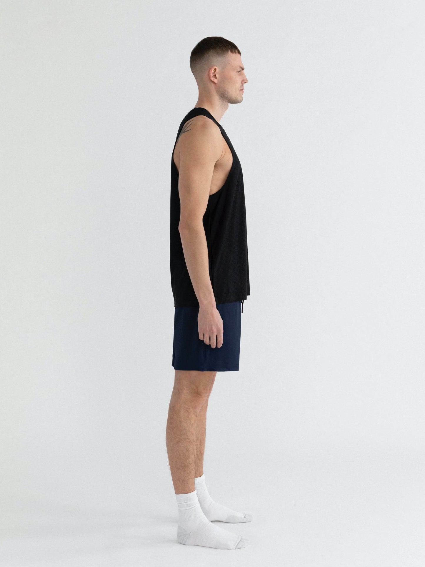 Mens Premium Italian Mesh Sport Tank Made in NYC - Black