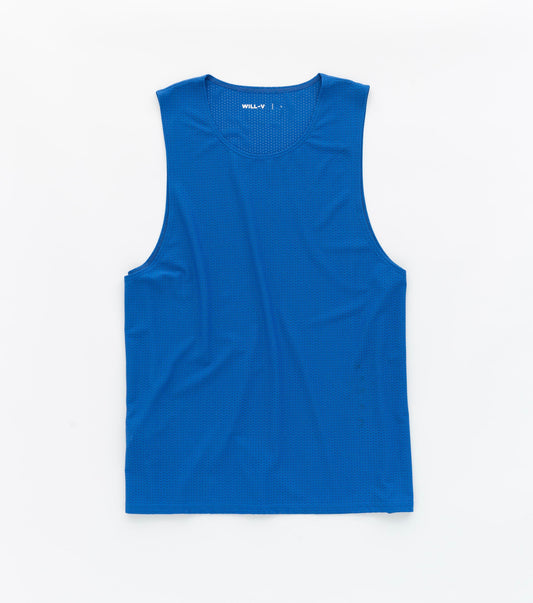 Mens Premium Italian Mesh Sport Tank Made in NYC - Blue