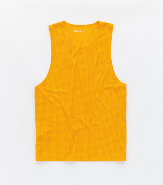 Mens Premium Italian Mesh Sport Tank Made in NYC - Yellow