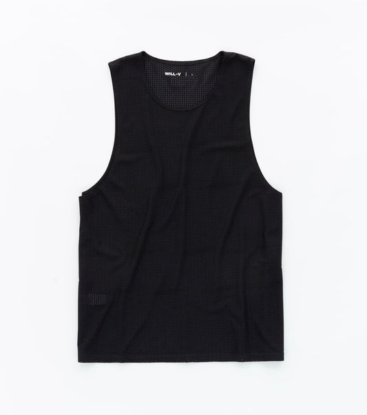 Mens Premium Italian Mesh Sport Tank Made in NYC - Black