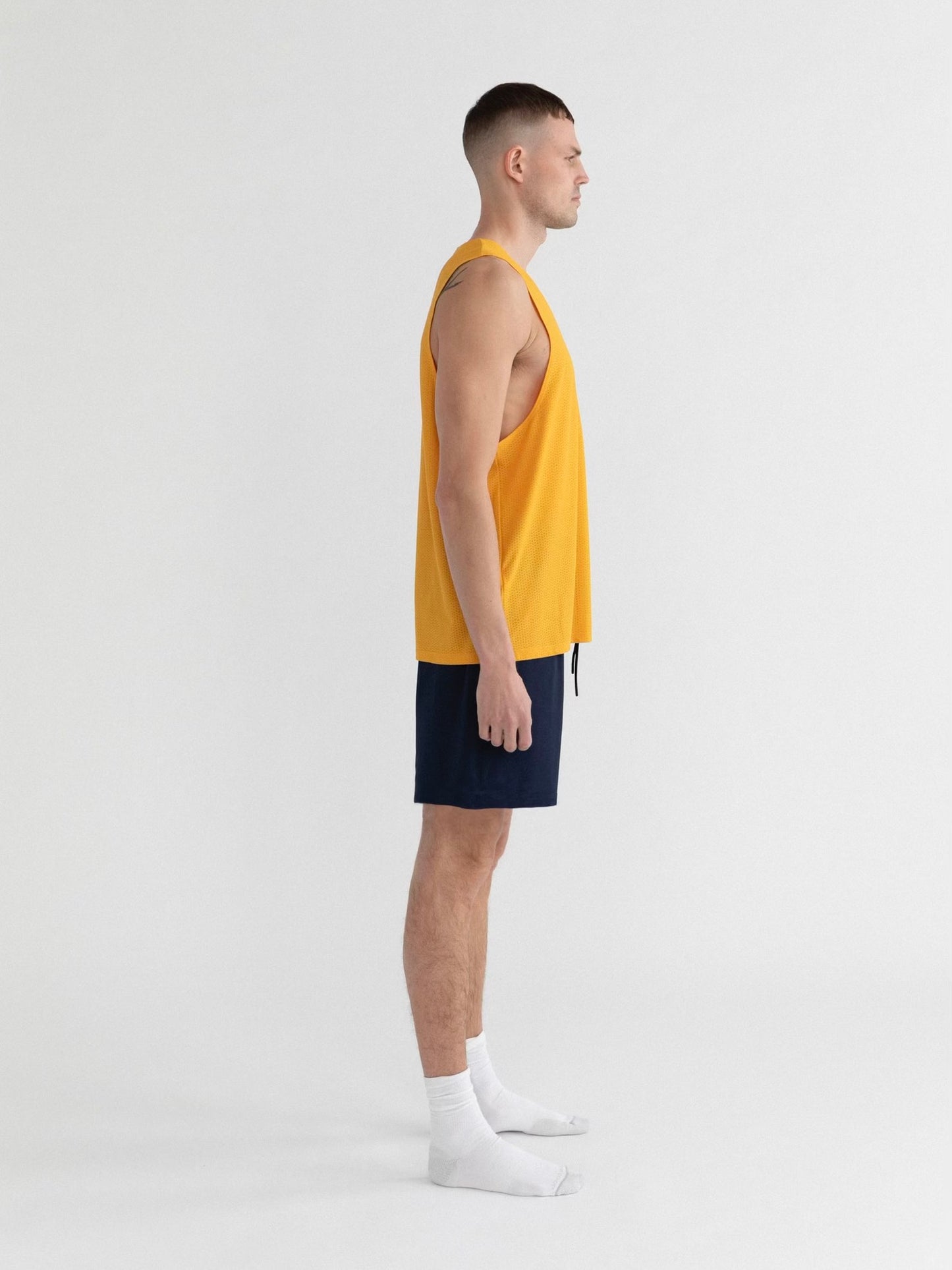 Mens Premium Italian Mesh Sport Tank Made in NYC - Yellow
