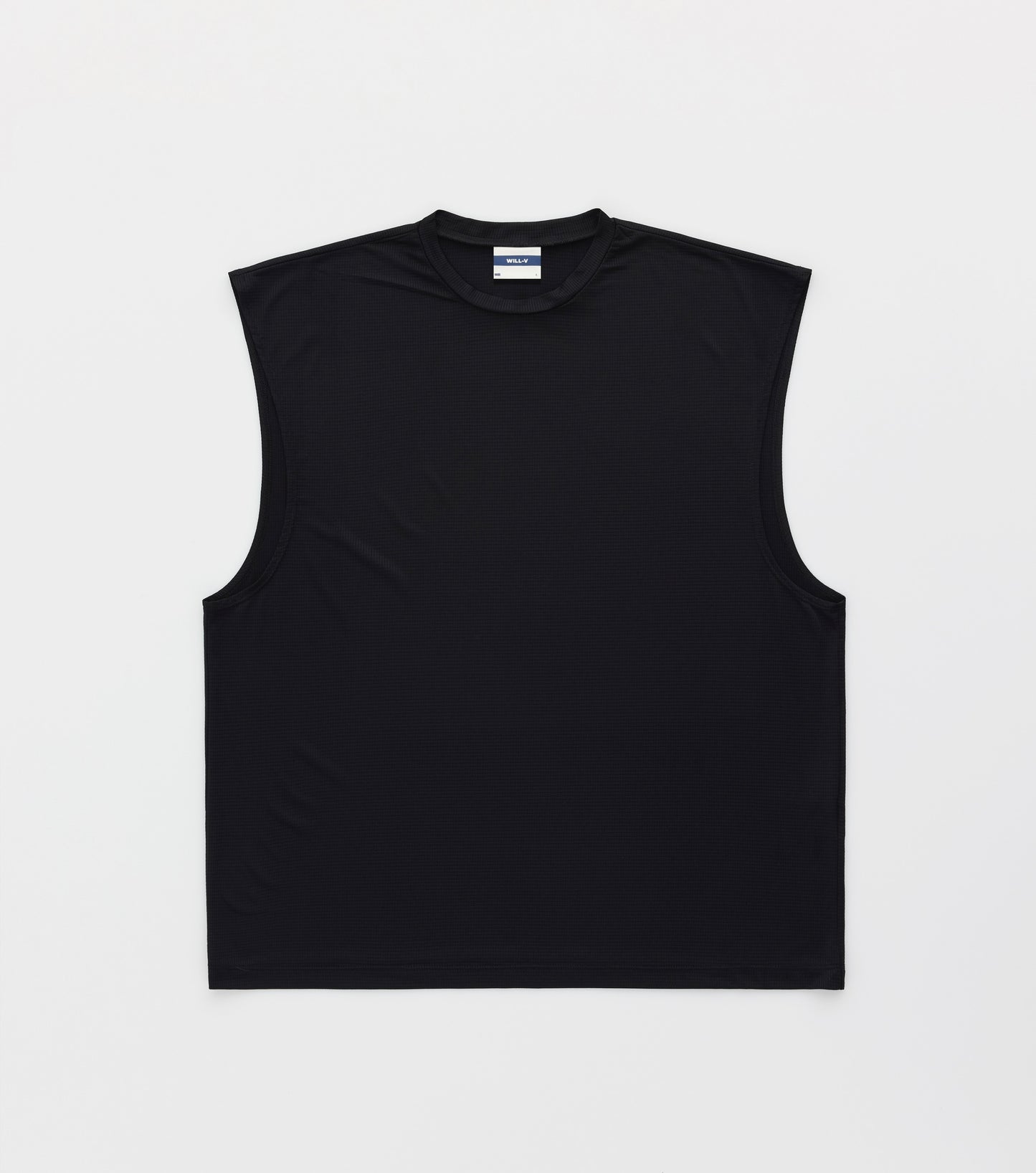 SLEEVELESS SWEAT SHIRT - BLACK
