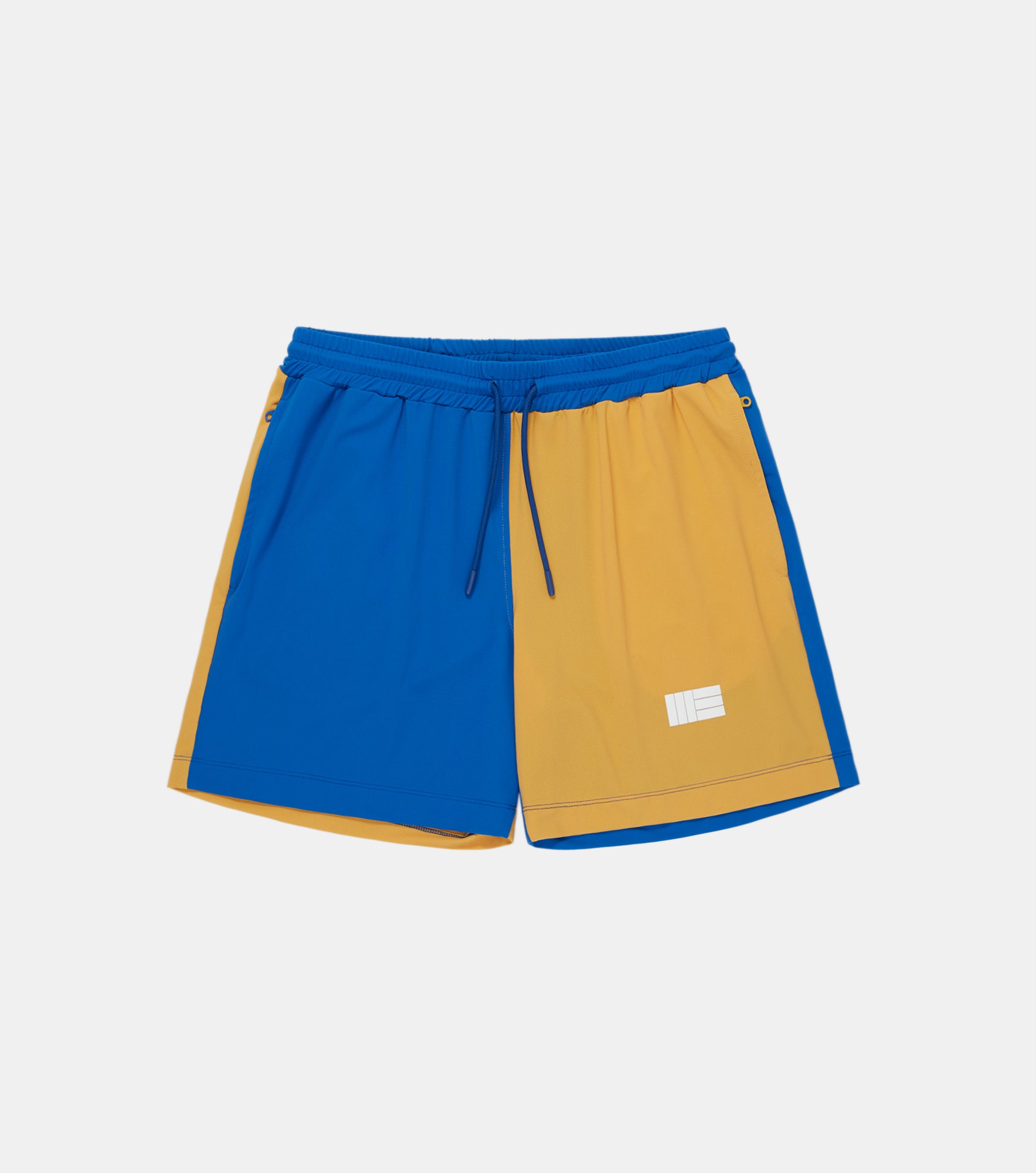 Blue face store yellow shorts